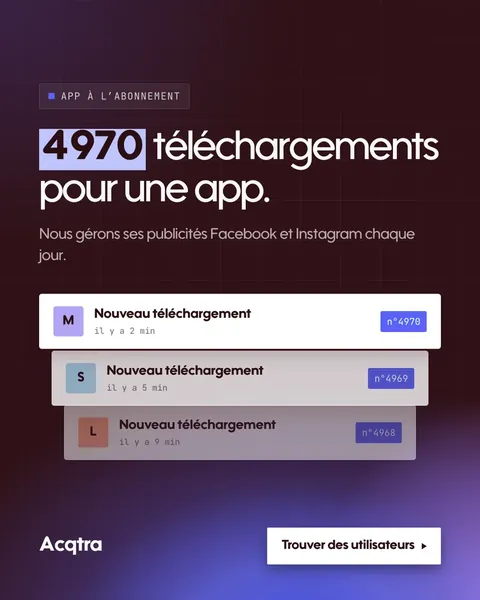 Publicité Acqtra en test